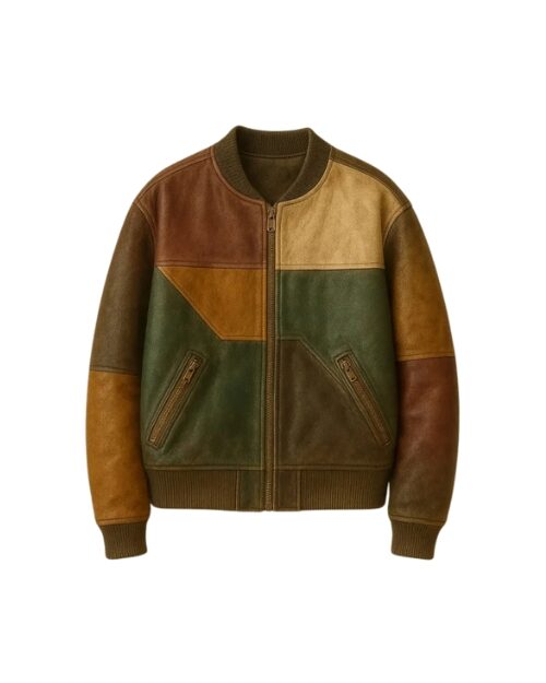 Unisex Oversized Patchwork Leather Bomber Jacket – 100% Real Nappa Leather