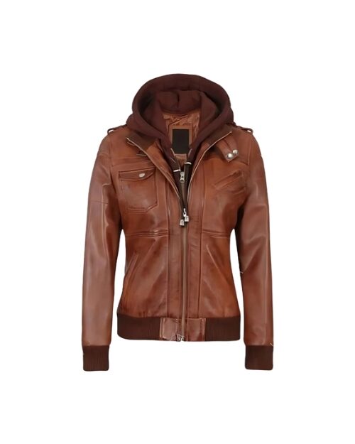 Oakleigh Hooded Leather Waxed Brown Fashion Jacket