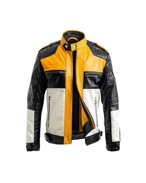 Cafe Racer Retro Leather Jacket For Men