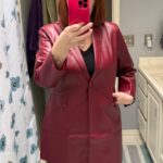 Dakota Johnson Madame Web 2024 Red Leather Coat