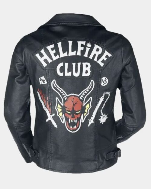 Hellfire Club Unisex Black Leather Jacket
