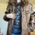 Dark Brown Hooded Leather Jacket For Men