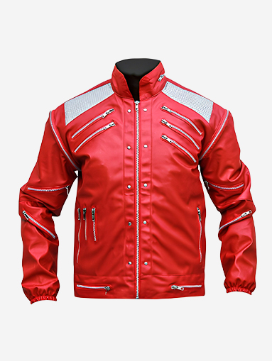 MJ Beat it Red Faux Leather Jacket