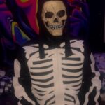 Halloween Special Skeleton Bones Faux Leather Jacket