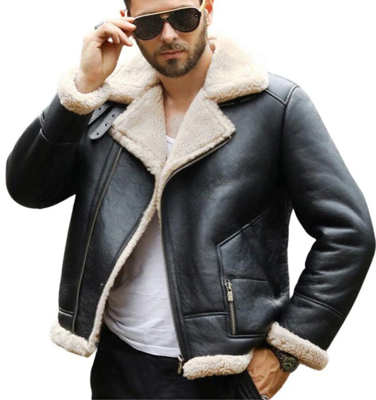 Axis-Black-Leather-Bomber-Jacket-with-Faux-Shearling-Lining-3