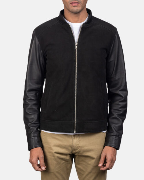 Thunder Black Hybrid Bomber Jacket