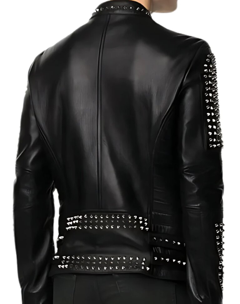 Men_sLeoneBlackStuddedBikerLeatherJacketback