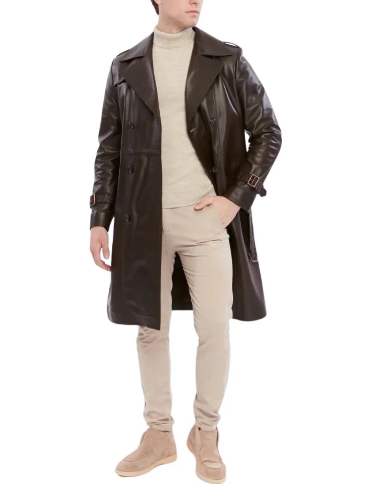 Men_sSamuraiBrownLeatherTrenchCoatfront1