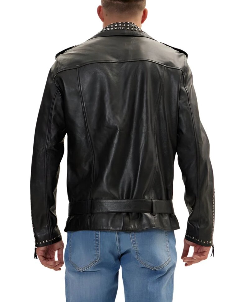 Men_sVeroBlackStuddedBikerLeatherJacketback