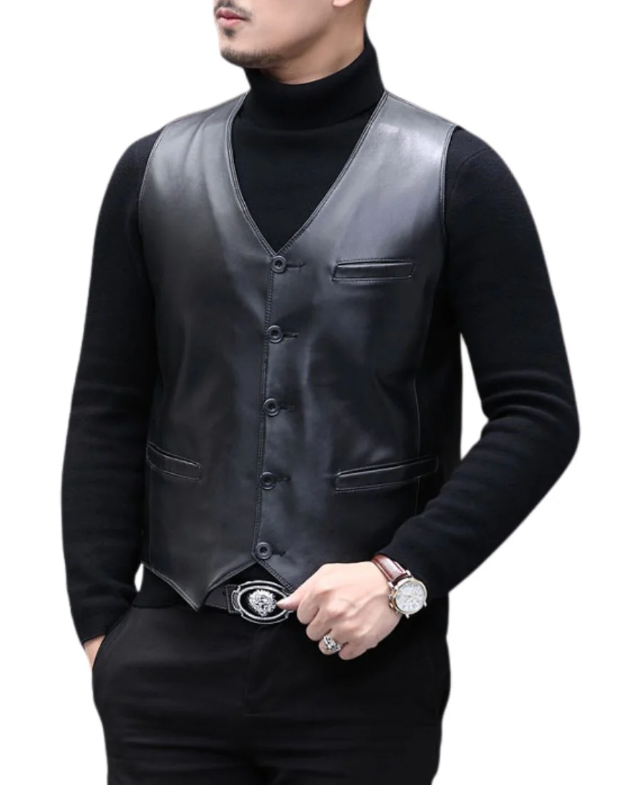 Men_sZorroBlackLeatherVestfront3
