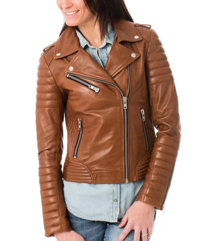 Noir-Tan-Leather-Biker-Jacket