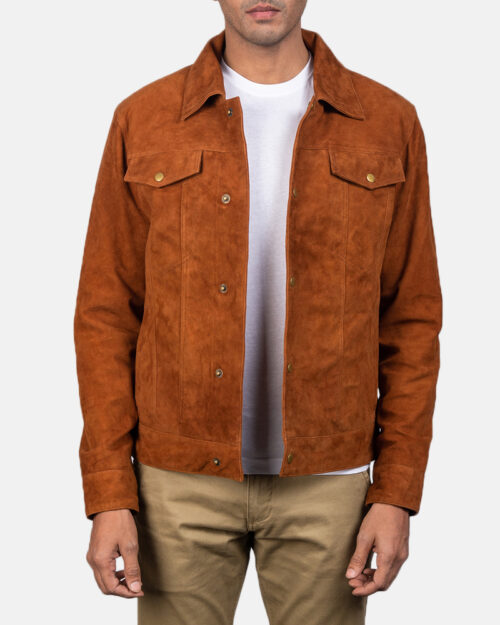 Zylen Brown Suede Trucker Jacket