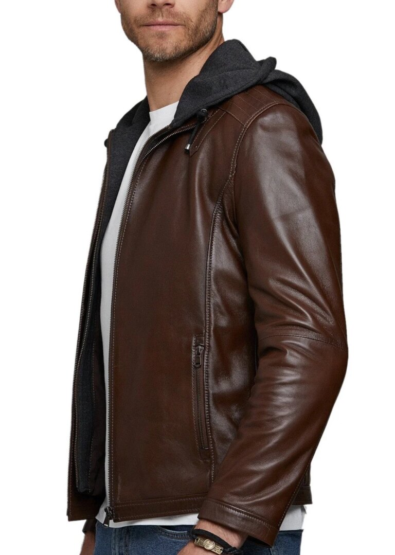 Volt-Brown-Detachable-Hooded-Leather-Jacket-3