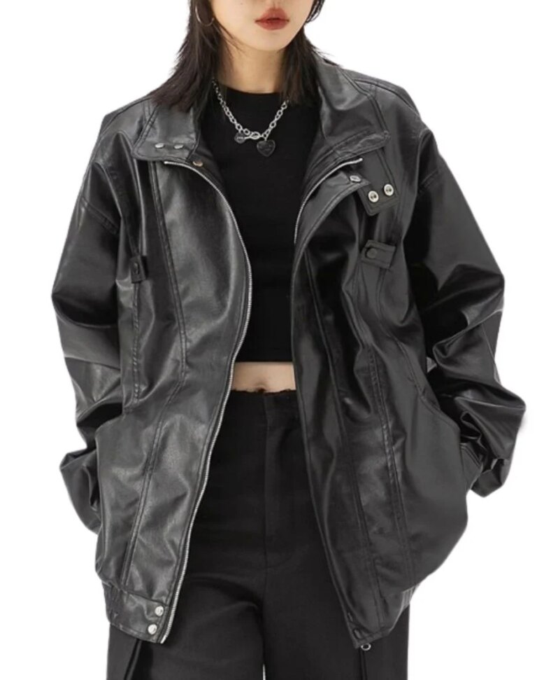 Women_s-Kaya-Black-Oversized-Leather-Jacket-front1