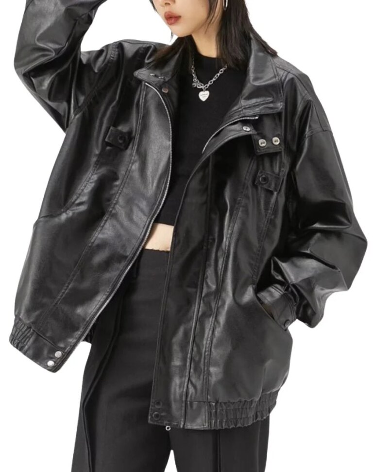 Women_s-Kaya-Black-Oversized-Leather-Jacket-front2