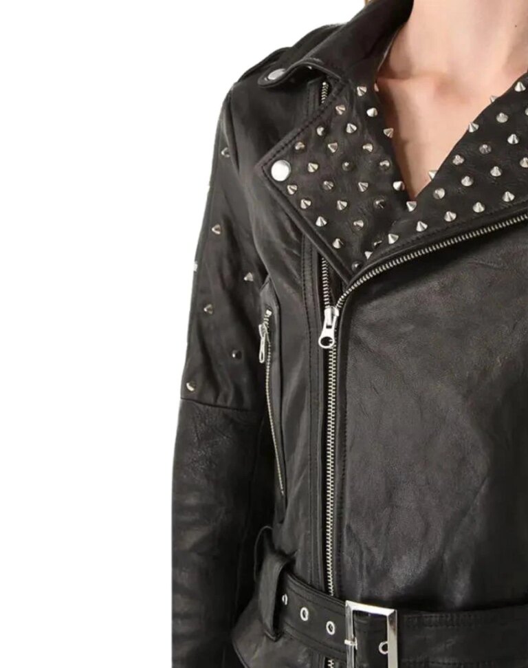 Women_sCeliaStuddedBlackBikerLeatherJacketcloseup