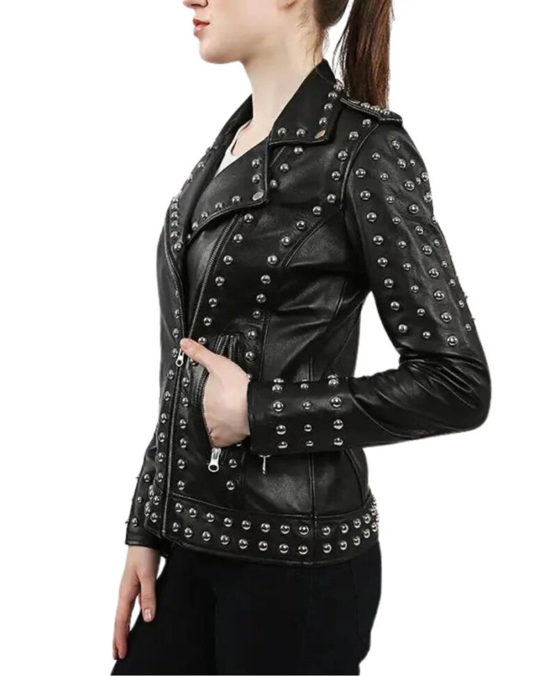 Women_sEleonoraStuddedBlackBikerLeatherJacketside