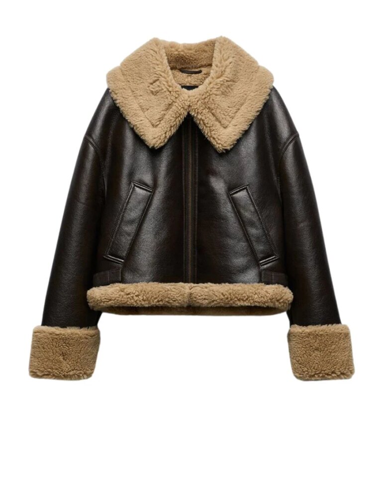 Women_sMartinaFauxShearlingA-2BrownBomberLeatherJacketHollow